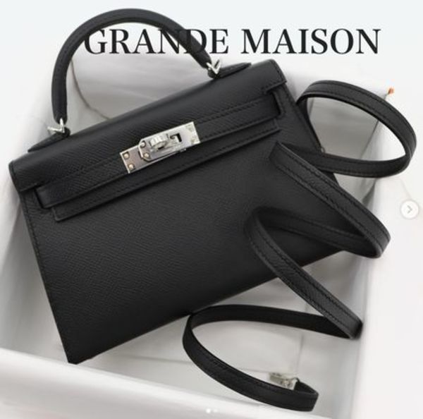 関税なし 国内発送 エルメス ミニケリー ブラック