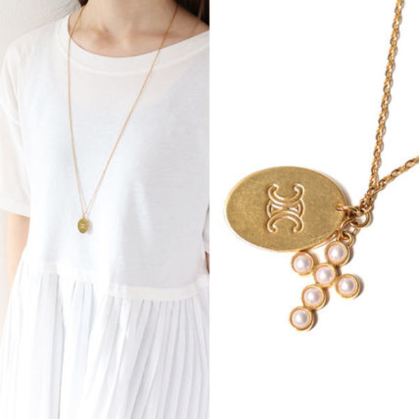 CELINE ネックレス Triomphe Pearl Motif Necklace 460OP6PRB