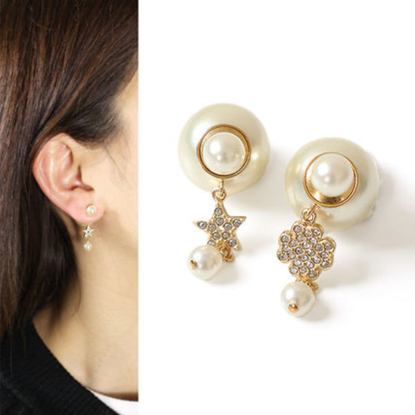 Dior ピアス Tribales パール クリスタル 両耳用 E3715WOMCY