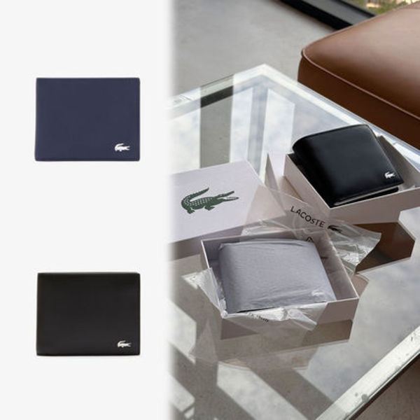 [ラコステ]レザー 二つ折り財布  NH1112FG 男性財布
