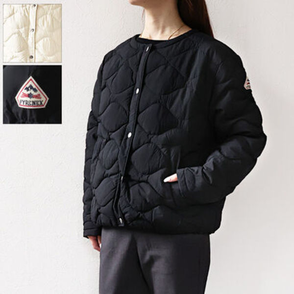 PYRENEX ダウンジャケット NACRE ノーカラー HWY012 P0009