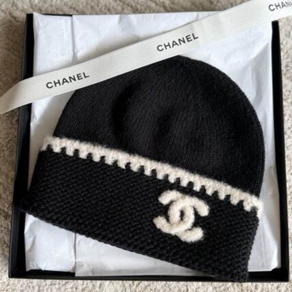 【CHANEL】カシミア ニット帽 ビーニー