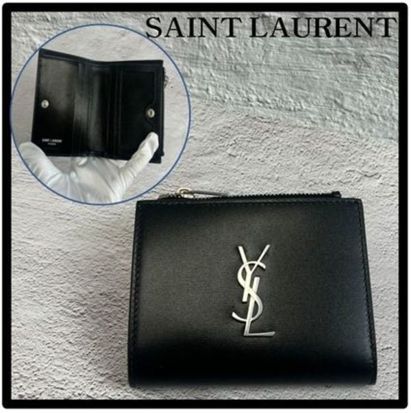 ★送料・関税込★SAINT LAURENT★小銭入れ付き 二つ折り財布★