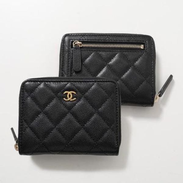 CHANEL 二つ折り財布 AP4652 B10583 MATELASSE