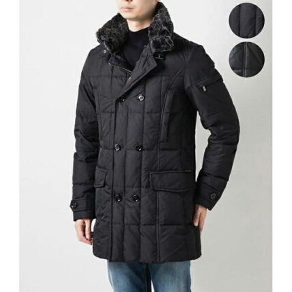 MOORER メンズ ダウンコート ダブルブレスト