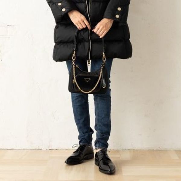 PRADA ハンドバッグ リナイロン ブラッシュドレザー 1BC198 R789