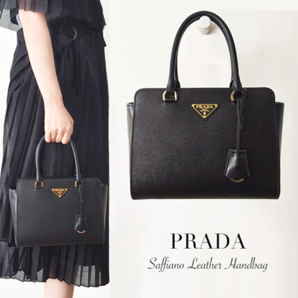 【直営店買付】 PRADA サフィアーノレザーハンドバッグ
