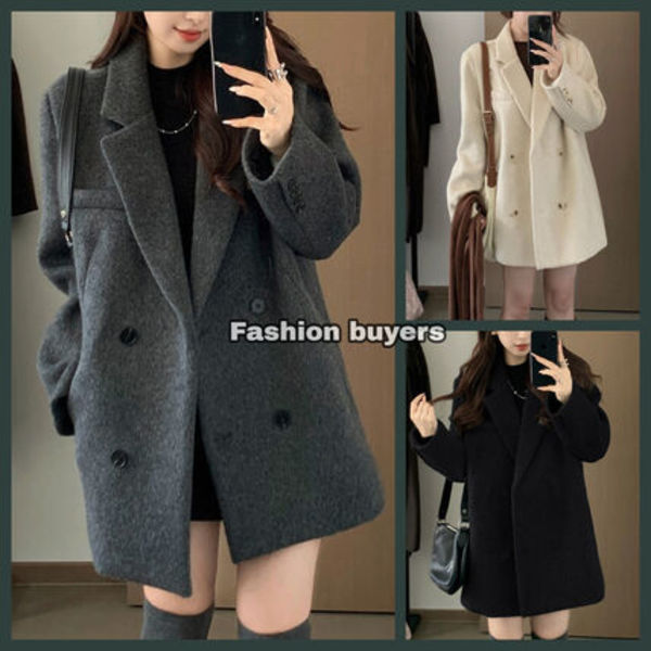 ウールコート ハーフ丈 ダブル OOTD エレガント ジャケット