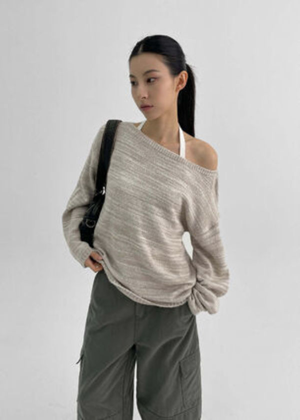 BLACKUP [MADE] グラボカボートネックニット