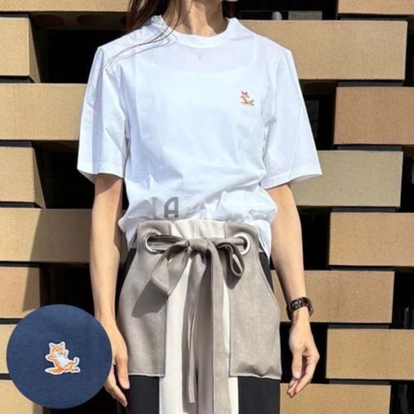 メゾンキツネ  CHILLAX FOX   刺繍 Tシャツ  半袖  レディース