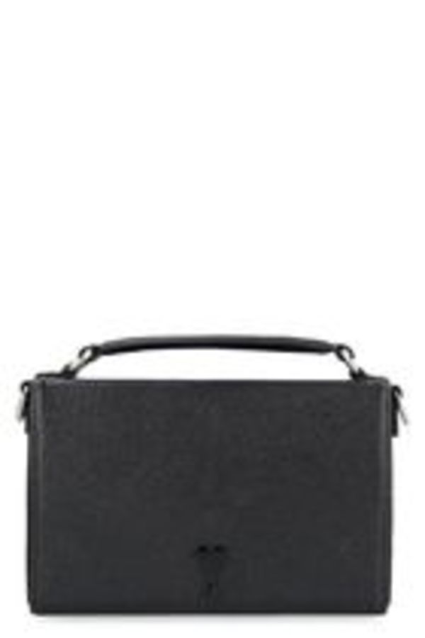 アミパリス LUNCH BOX BAG レザーショルダーバッグ ブラック