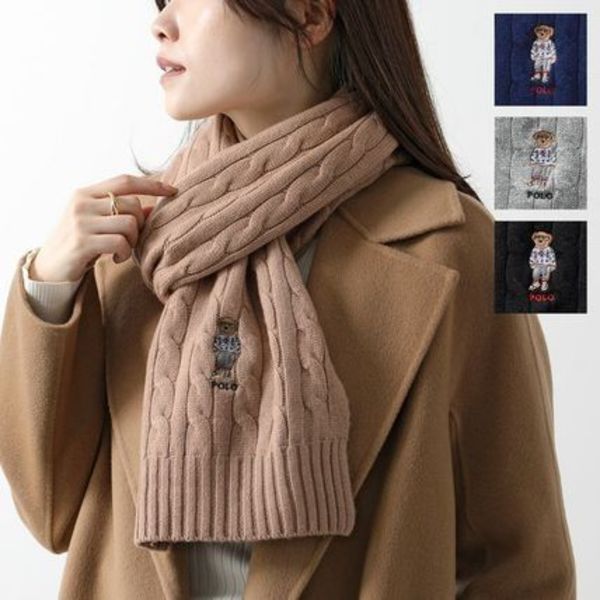 Polo Ralph Lauren マフラー PC1296 テディベア ロゴ刺繍