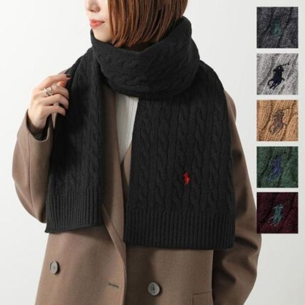 Polo Ralph Lauren マフラー PC1566 ニット ポニー刺繍 ケーブル