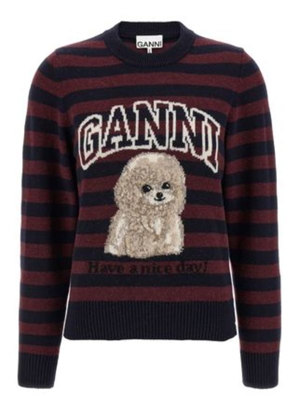 Ganni 'Graphic Wool Mix Poodle Stripe' sweater