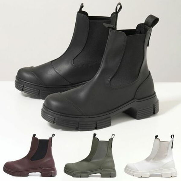 GANNI ショートブーツ Recycled Rubber City Boot サイドゴア