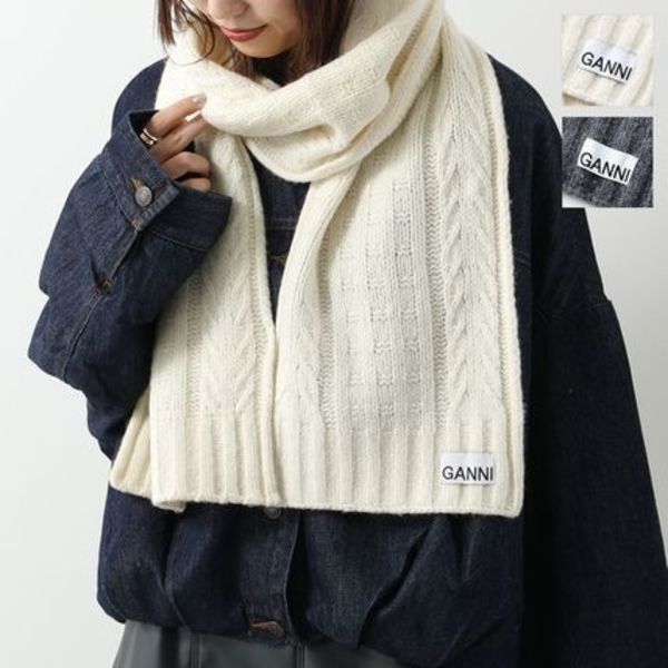 GANNI マフラー Cable Scarf ケーブルスカーフ A5113 A5364 5888