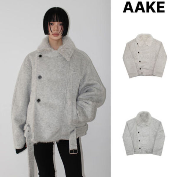【AAKE】(3oz Quilting) FUR-COLLAR DOUBLE SHORT COAT
