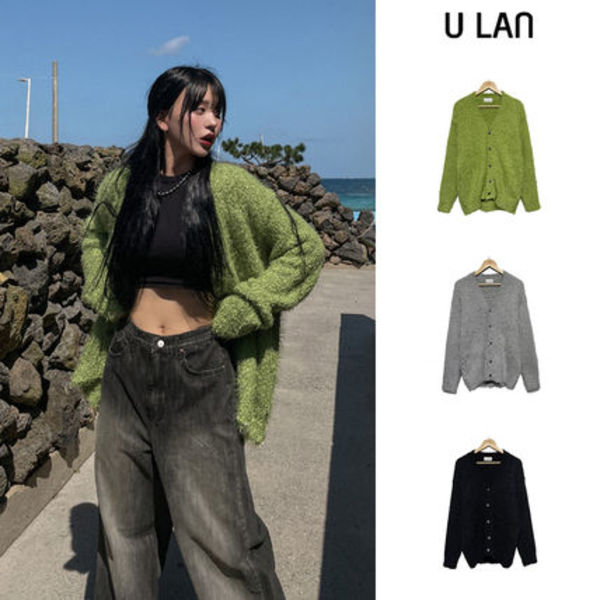【U LAN】(UNISEX) Oz Bookle Hair Cardigan