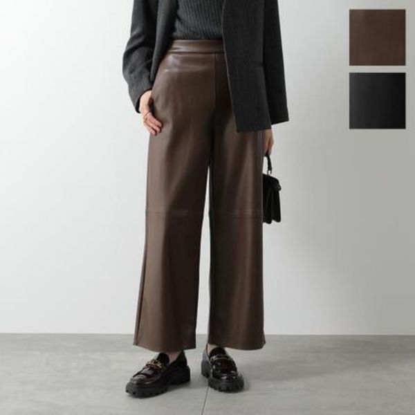 S MAX MARA エコレザーパンツ AMATI ストレッチ