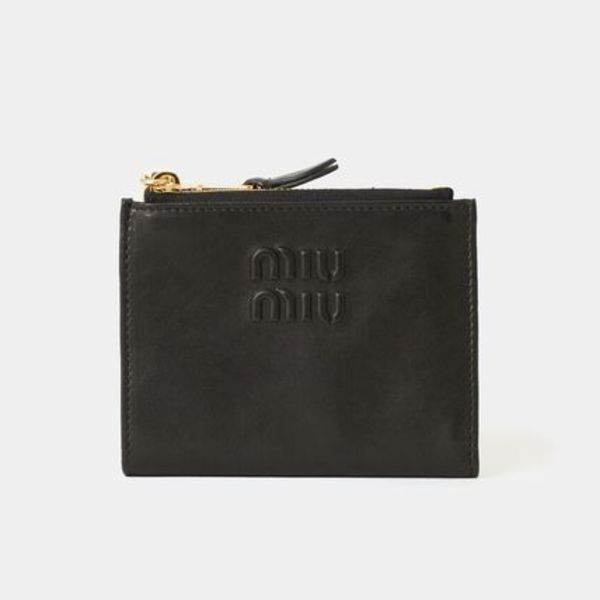 ★MiuMiu★レザー ファスナー ウォレット★ブラック(黒)系