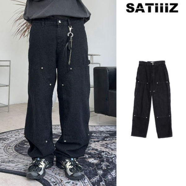 【SATIIIZ】Divan Carpenter Black Denim Pants