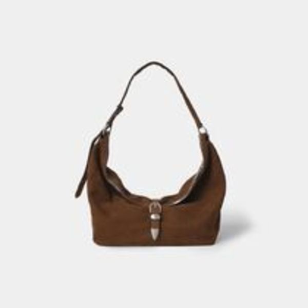 【Margesherwood】ベルト付きホーボースエードショルダーバッグ