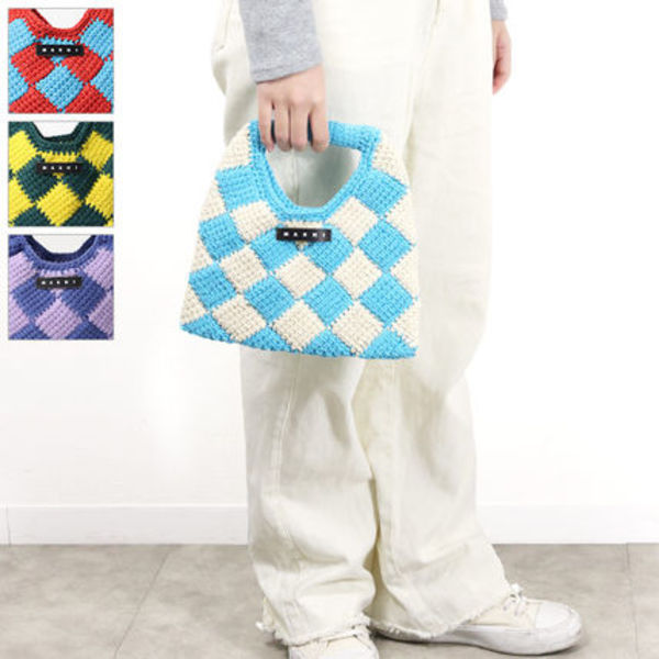 MARNI マルニ クロシェバッグ ハンドバッグ ダイヤモンド 大人OK