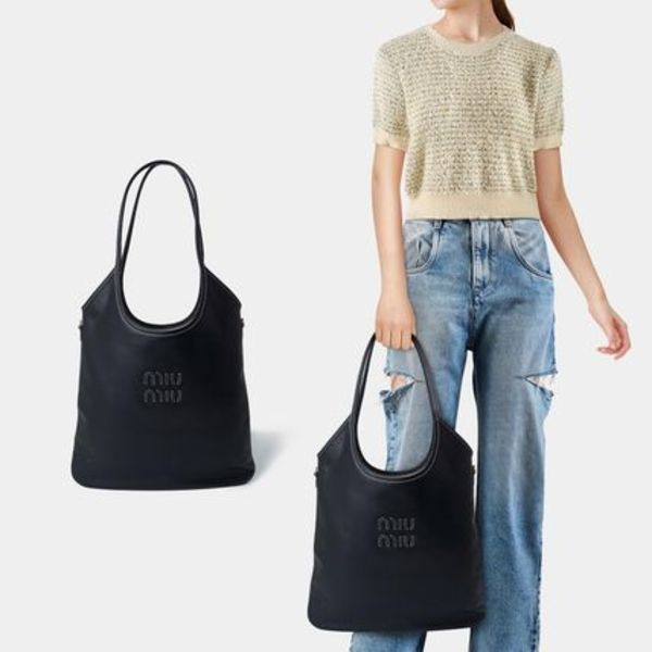 送料関税込★MIU MIU★レザー トートバッグ★ブラック