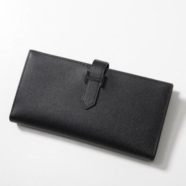 HERMES 二つ折り長財布 Bearn Souffle MONOCHROME