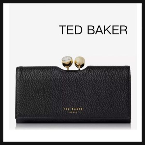 【TED BAKER】Josiey Crystal Top Purse レザー 長財布 ブラック