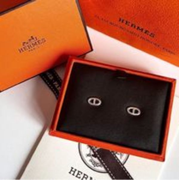 【HERMES】 シェーヌダンクル ピアス TPM シルバー