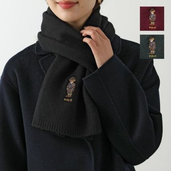 Polo Ralph Lauren マフラー PC1038 テディベア ロゴ 刺繍