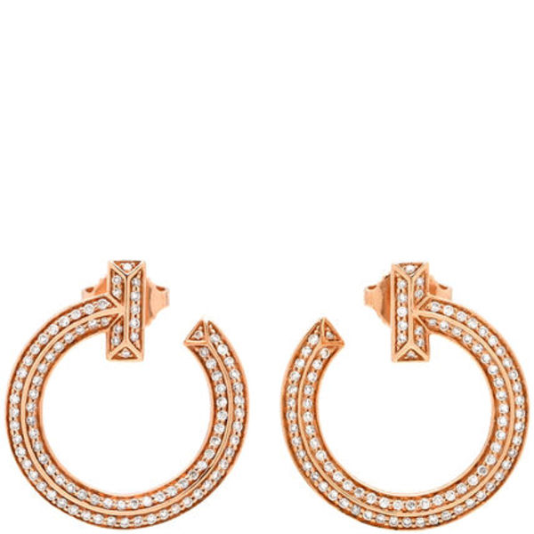 ティファニー ピアス Tワン フープ ダイヤ オープン