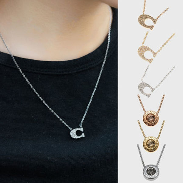 Coach コーチ PAVE / OPEN CIRCLE ネックレス【送料0/国内即発】