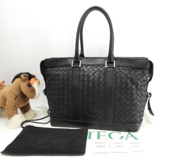 ボッテガヴェネタ 四角トートバッグ イントレチャート中 レザー