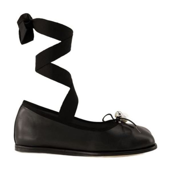 Heart Toe Ballerinas - Simone Rocha - Leather - Black