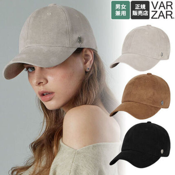 ★VARZAR☆VA Curved Oval Metal Suede Ball Cap