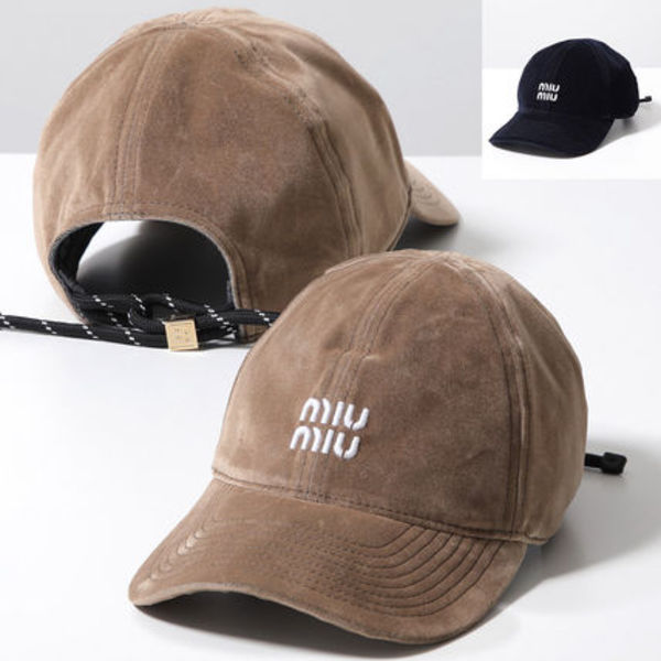 MIUMIU ベースボールキャップ 5HC369 2CUA ベルベット
