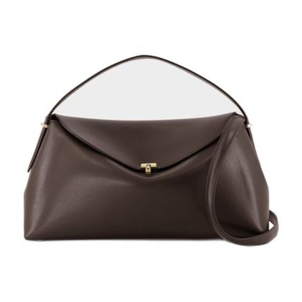 T-Lock Top Handle Bag - TOTEME - Leather - Brown