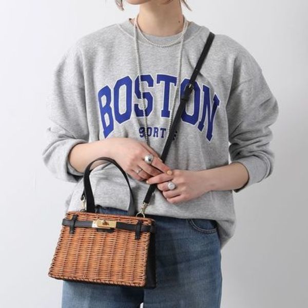 BAGMATI かごバッグ BBK23 AW08 ウィッカー×レザー