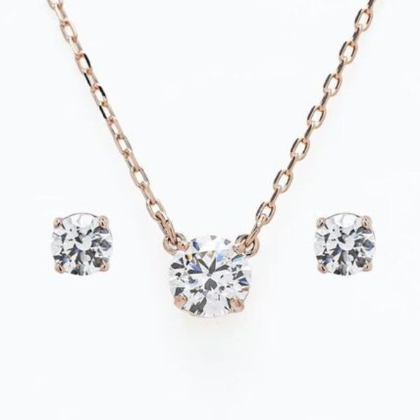 スワロフスキー ネックレス ピアス クリア ローズGD 5616233