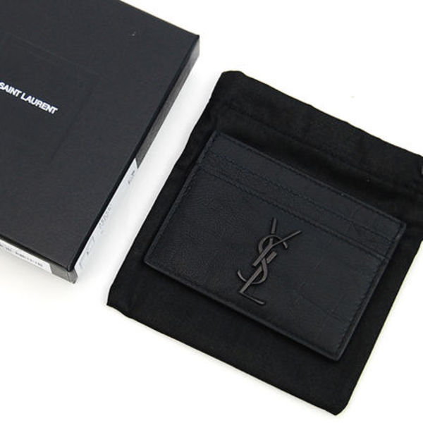 SAINT LAURENT クロコダイルエンボスレザー カードケース