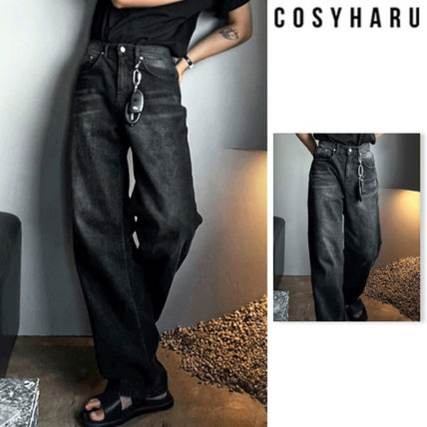 【COSYHARU】Rivet washing denim pants