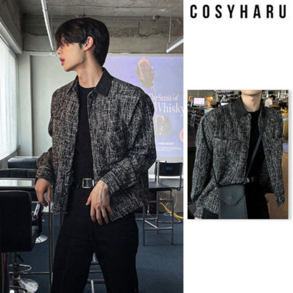 【COSYHARU】Multi tweed coloring crop jacket