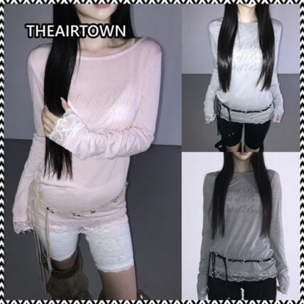 《THEAIRTOWN》 wool lettering loose top