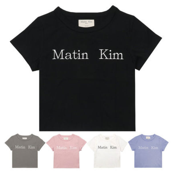 【即発】Matin Kim Tシャツ LOGO CROP TOP クロップド丈