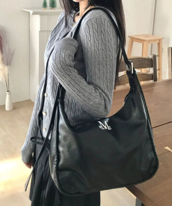 MUCENT ダブルリンクルレザーショルダーバッグ ユニセックス