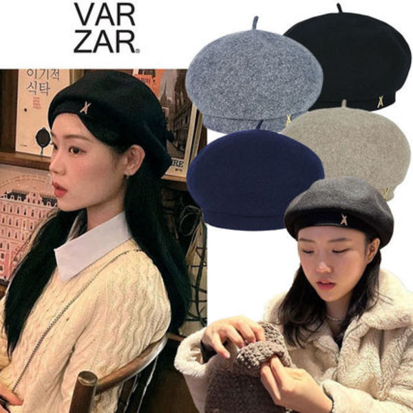 ★VARZAR★日本未入荷 韓国 人気 ベレー帽 Stud logo wool beret
