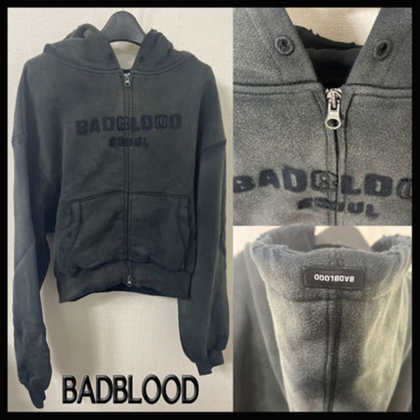 ★BADBLOOD ★SUN FADED HOOD ZIP UP SLIM FIT