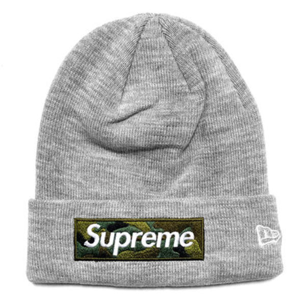 【Supreme】New Era Box Logo Beanie ヘザーグレー【se1202r】